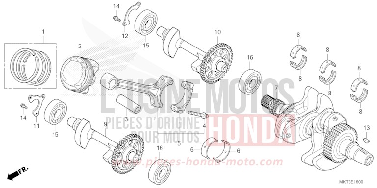 CRANKSHAFT/PISTON for X-ADV 750 GRAPHITE BLACK (NHB01) from 2021